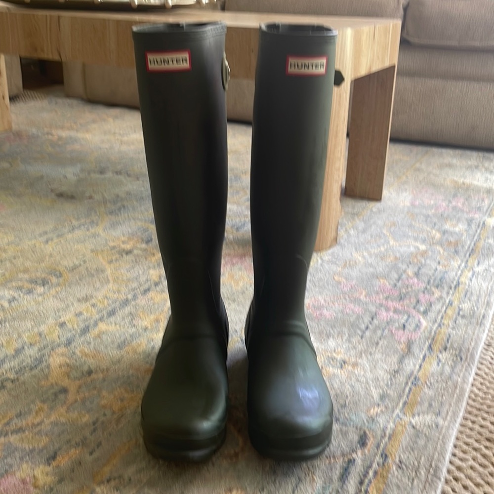 Green Tall Hunter Wellie Boots
